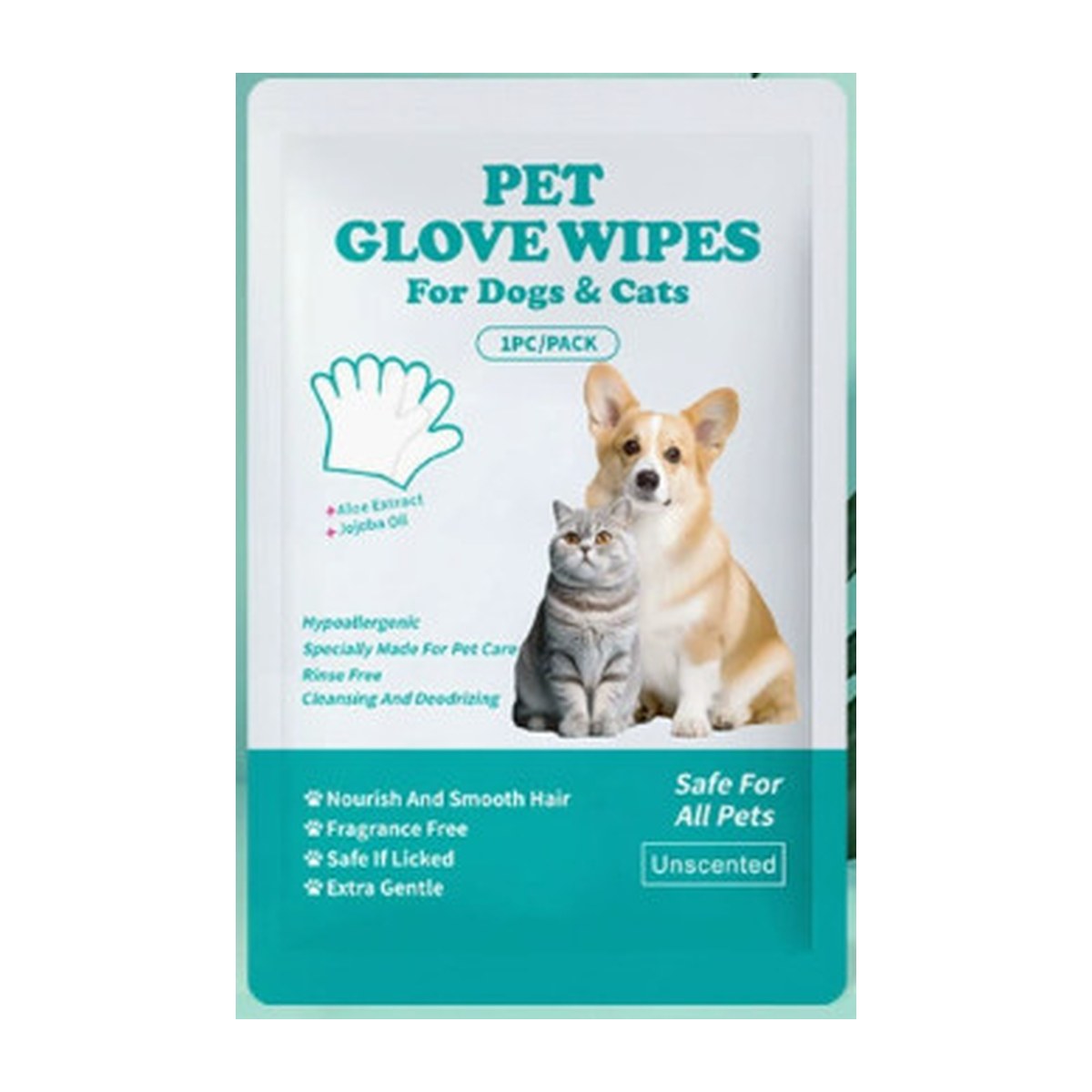 Naturemark individually packed pet glove wipe for dogs and cats